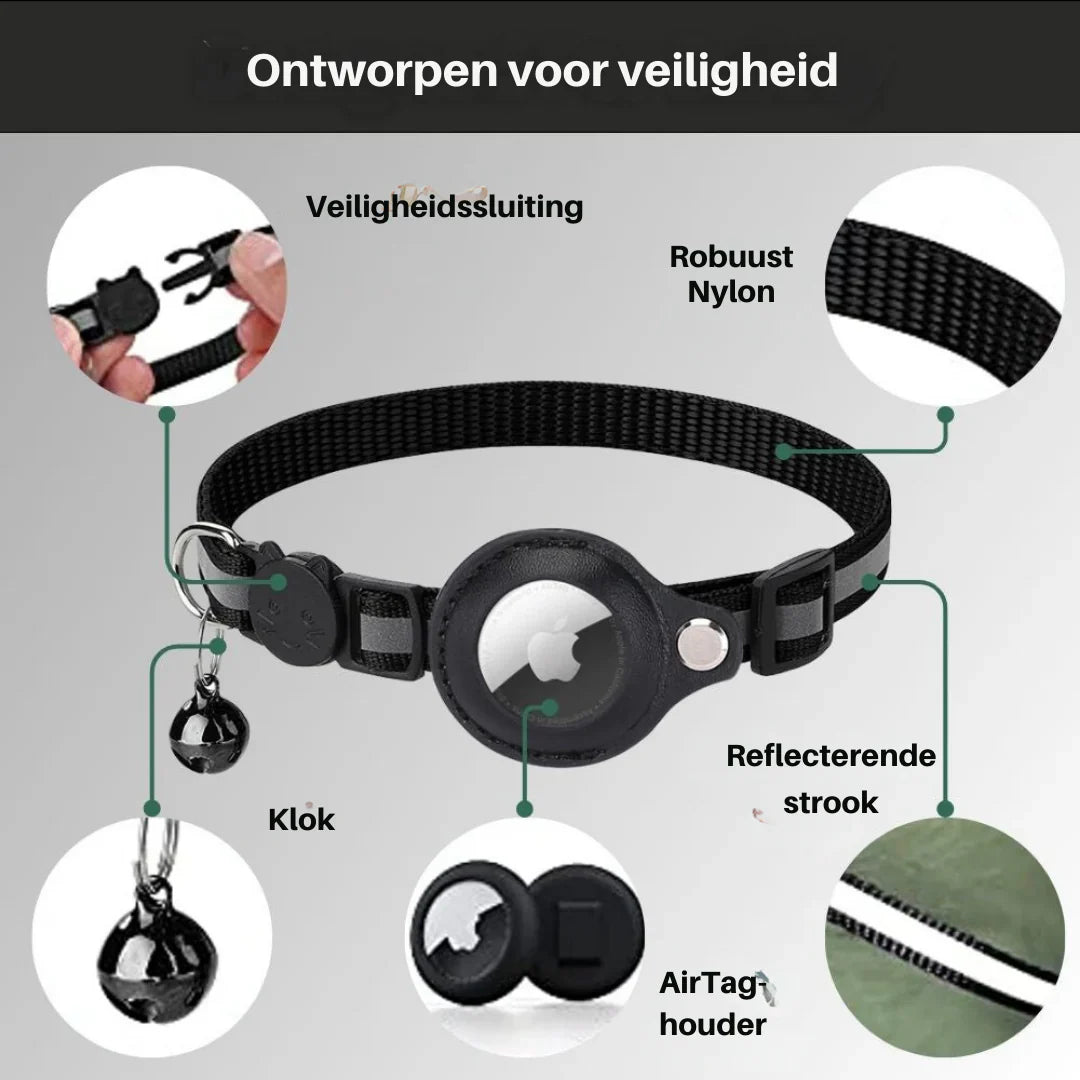 Cat GPS Tracking Collar Featuring Quick-Release Fastener and Enhanced Reflective Design for Nighttime Safety