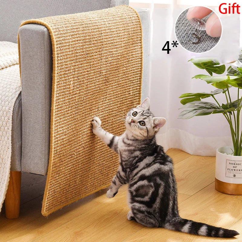 Sisal Cat Scratching Mat - Nail Sharpening Scraper for Furniture Protection and Play