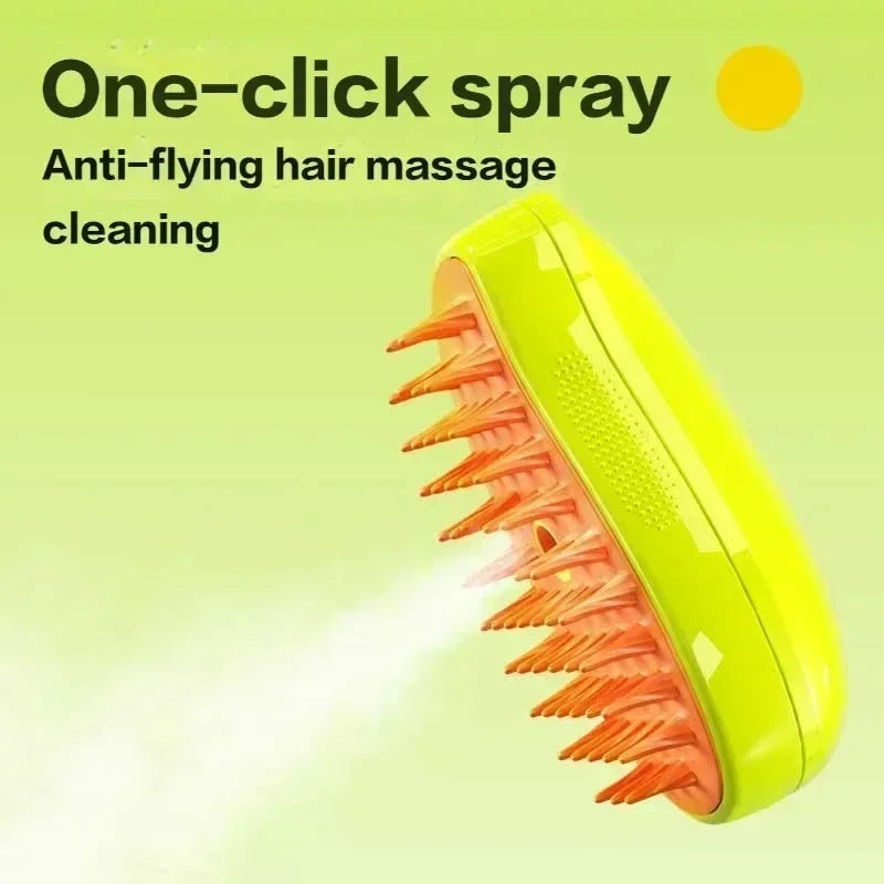 3-in-1 Electric Pet Grooming Tool: Steamy Brush with Massage and Shedding Functions for Cats and Dogs