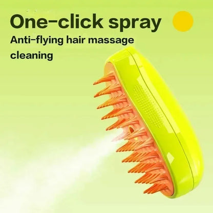 3-in-1 Electric Pet Grooming Tool: Steamy Brush with Massage and Shedding Functions for Cats and Dogs