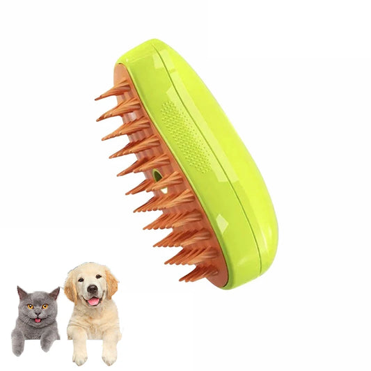 3-in-1 Electric Pet Grooming Tool: Steamy Brush with Massage and Shedding Functions for Cats and Dogs