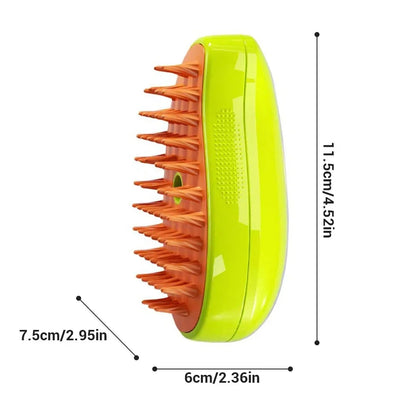 3-in-1 Electric Pet Grooming Tool: Steamy Brush with Massage and Shedding Functions for Cats and Dogs