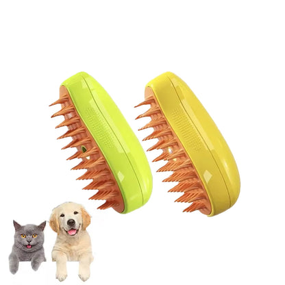 3-in-1 Electric Pet Grooming Tool: Steamy Brush with Massage and Shedding Functions for Cats and Dogs