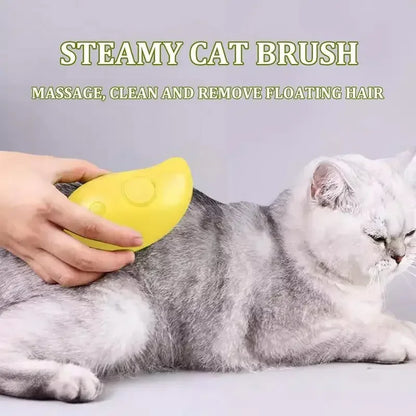 3-in-1 Electric Pet Grooming Tool: Steamy Brush with Massage and Shedding Functions for Cats and Dogs