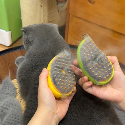3-in-1 Electric Pet Grooming Tool: Steamy Brush with Massage and Shedding Functions for Cats and Dogs