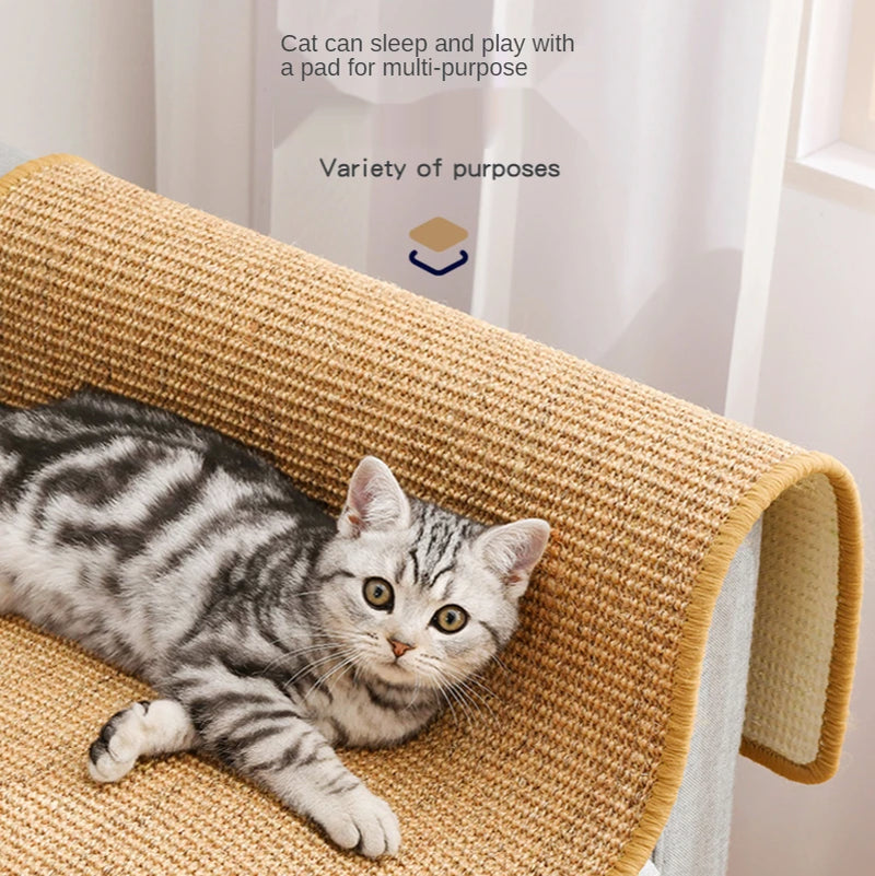 Sisal Cat Scratching Mat - Nail Sharpening Scraper for Furniture Protection and Play
