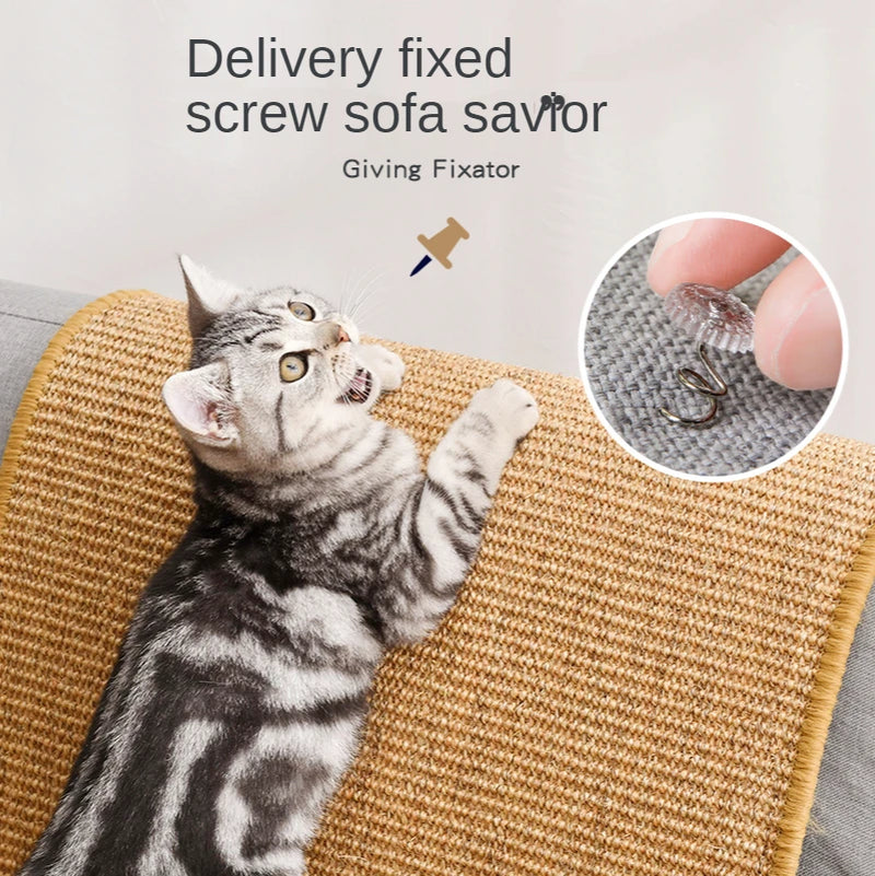 Sisal Cat Scratching Mat - Nail Sharpening Scraper for Furniture Protection and Play